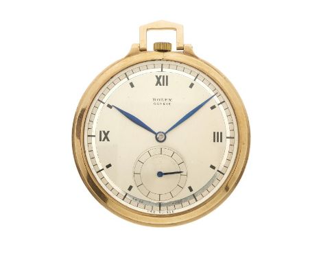 Rolex, a rare Art Deco 9ct gold pocket watch, reference 2795, signed manual wind movement Rolex Geneva Ultra Thin, case numbe
