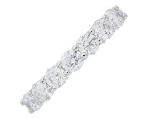 Tiffany & Co., a platinum brilliant-cut diamond Embrace half eternity ring, with tapered band, total diamond weight 0.91ct, e