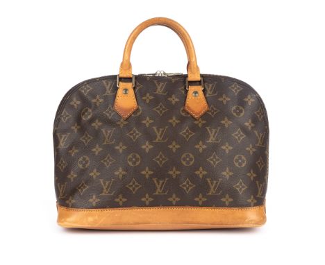 Louis Vuitton, a monogram Alma handbag, designed with a monogram coated canvas exterior, smooth vachetta leather base and tri