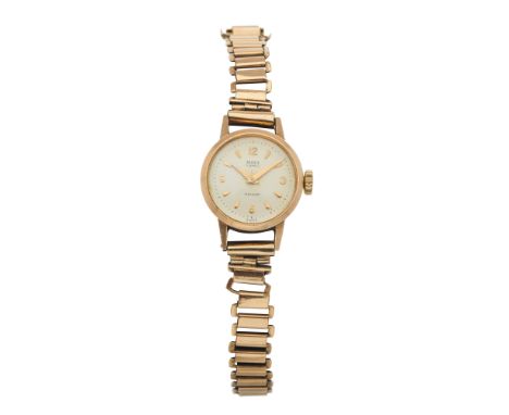 Mira, a 9ct gold bracelet watch, manual wind movement, case numbered 67780-113, hallmarks for 9ct gold, 19mm excluding the cr