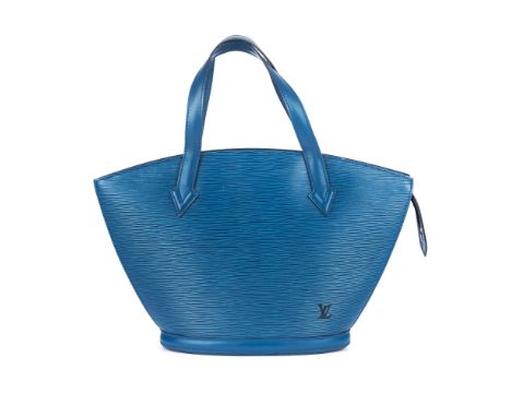 Louis Vuitton, a blue epi St Jacques PM handbag, designed with a structured fan shape in textured blue epi leather, with smoo