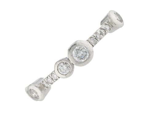 Boodles & Dunthorne, a platinum diamond Waterfall half eternity ring, signed Boodles, estimated total diamond weight 0.40ct, 