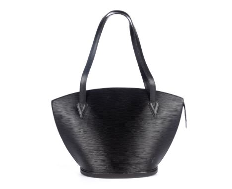 Louis Vuitton, a black epi St Jacques GM handbag, crafted from black textured epi leather with smooth leather trim, long flat