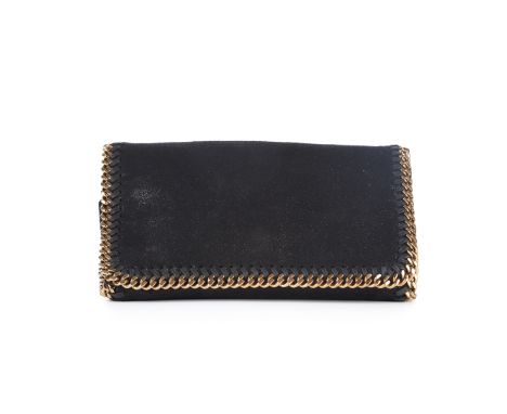 Stella McCartney, a small Falabella crossbody handbag, crafted from faux black metallic leather, with polished gold-tone hard