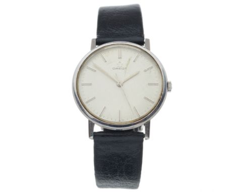 Omega, a stainless steel wrist watch, linen dial, reference 131.019, signed manual wind movement calibre 601, serial 21985500
