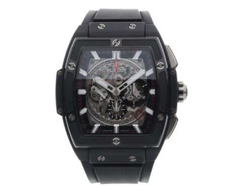 Hublot, a ceramic Spirit of Big Bang chronograph wrist watch, circa 2017, skeleton dial, reference 641.CI.0173.RX, signed aut