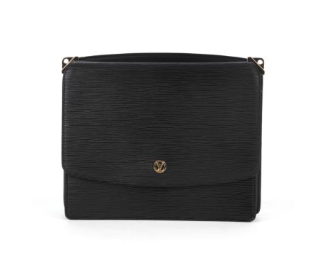 Louis Vuitton, a black epi Grenelle handbag, crafted from black textured epi leather, with smooth leather trim, gold-tone har