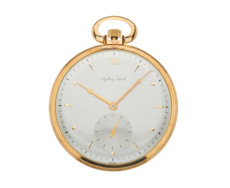 Mathey-Tissot, a 14ct gold open face pocket watch, keyless manual wind movement, case numbered 44227, stamped 14K, diameter e