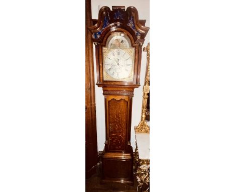 A George III oak and mahogany 8-day longcase clock by William Rubottam (Robottom) of Tarporly, Cheshire, circa 1770, twin swa