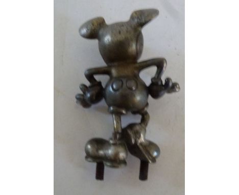 A Mickey Mouse car mascot in the style of Desmo, chrome plated, 10cm highClient emailed to put fixed reserve on 