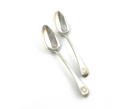 A pair of George III silver regimental tablespoons, The York Rangers of Upper Canada, by Richard Crossley, London 1804, Old E