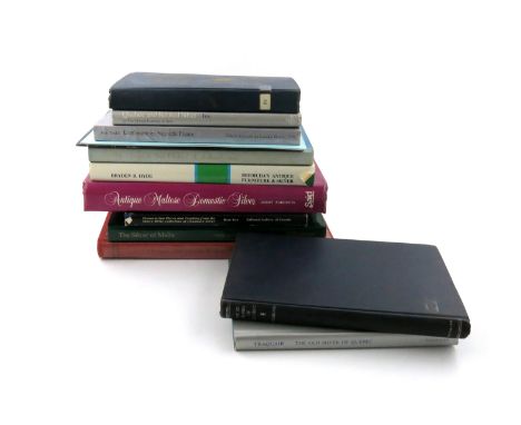 A collection of silver reference books, including: Denaro, V., The Goldsmiths of Malta and Their Marks, Alaine Apapa Bologna,