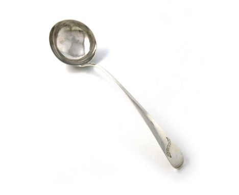 A George II Irish silver regimental soup ladle, The Royal South Lincolnshire Militia, possibly by Jonathan Pasley, Dublin 175