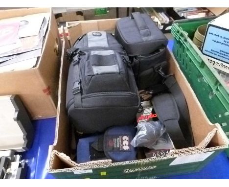 Box of various camera cases