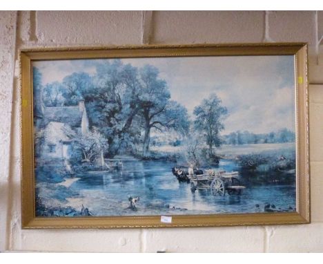 A colored print after Constable