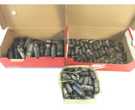 A large collection of various vintage TV and radio valves. NO RESERVE