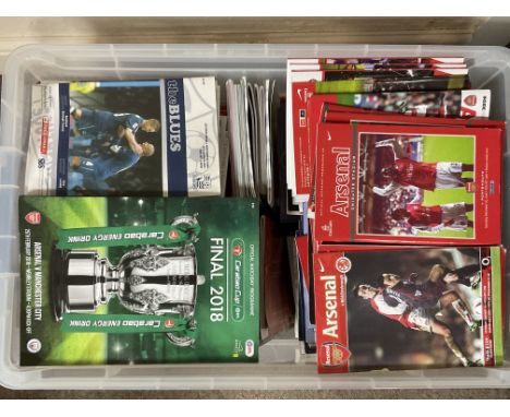 A very extensive collection of football programs including Arsenal.