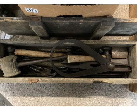 A box of Foundry and panel beating tools.