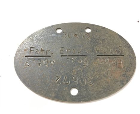 WW2 German Army Dog Tag Fahr-Ersatz-Abteilung-Driving Replacement Depot