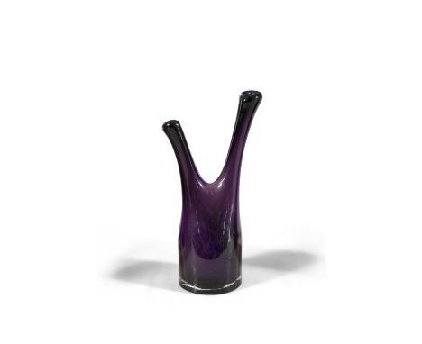 A vintage Italian purple glass vase. 32.5cm high.