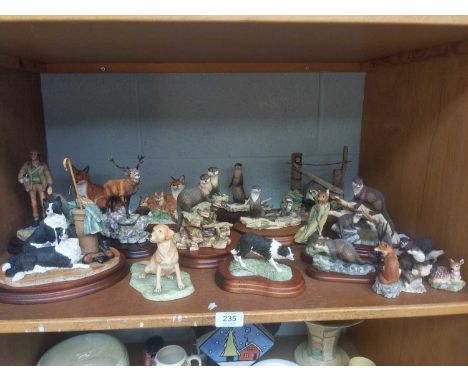 Border Fine Arts Wildlife and Other Models, including: 'Red Stag', model No. 151, on wood base, 'Together Again' (Otters), mo