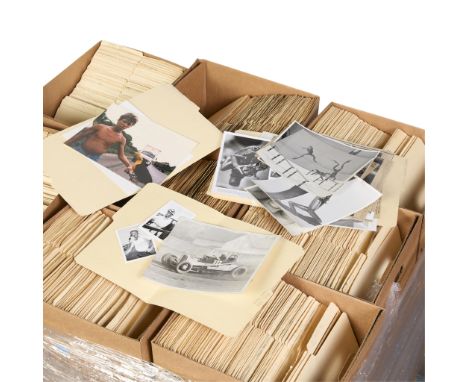 One pallet of archival press photography materials including gelatin silver prints or original vintage press photographic rep