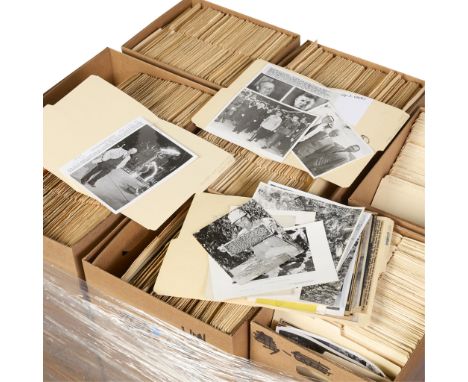 One pallet of archival press photography materials including gelatin silver prints or original vintage press photographic rep