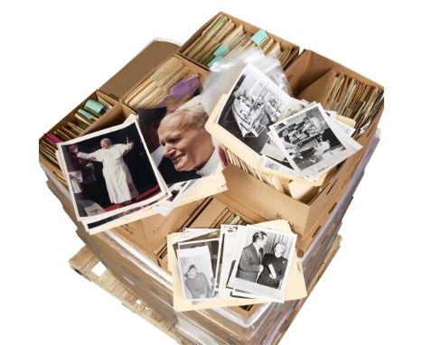 One pallet of archival press photography materials including gelatin silver prints or original vintage press photographic rep