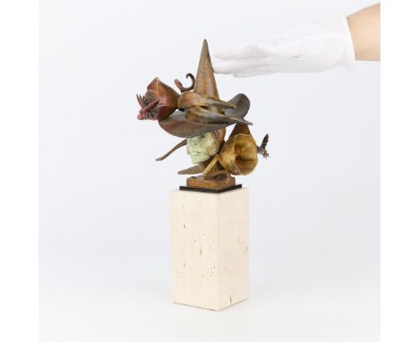 Theodore T. Gall (American, b. 1941). Painted metamorphic bronze sculpture depicting the Wicked Witch of the West from L. Fra