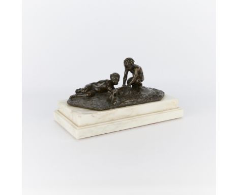 After Auguste Rodin (French, 1840-1917) for Rudier Foundry, Paris, France. Cast bronze sculpture depicting two figures, late 