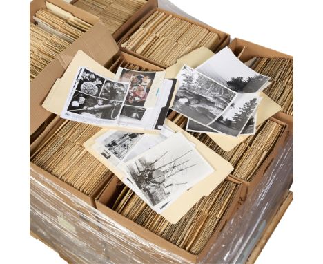One pallet of archival press photography materials including gelatin silver prints or original vintage press photographic rep