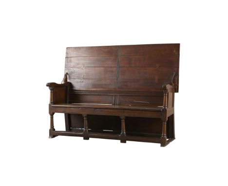 Late 17th to early 18th century wooden monk's bench or table.Height: 29 1/2 in x width: 63 1/4 in x depth: 24 1/2 in.Conditio