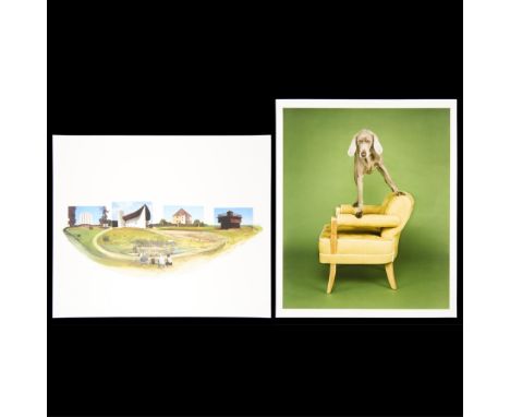 William Wegman (American, b. 1943). Group of two archival pigment prints on paper, both from 20X200 Editions. Signed and edit