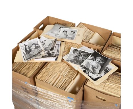 One pallet of archival press photography materials including gelatin silver prints or original vintage press photographic rep