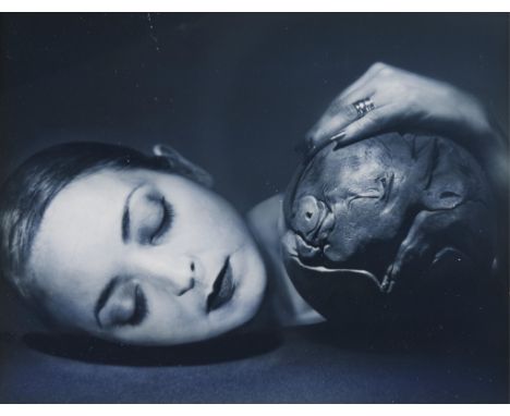 Nicola Constantino (Argentine, b. 1964). Inkjet print on paper photograph depicting the artist lying down with her hand resti