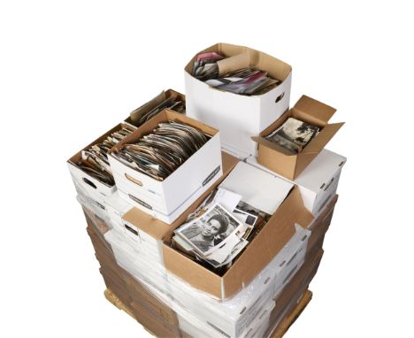 One pallet of archival press photography materials including gelatin silver prints or original vintage press photographic rep