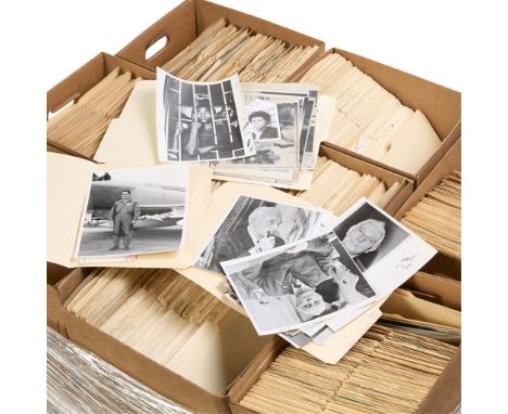 One pallet of archival press photography materials including gelatin silver prints or original vintage press photographic rep