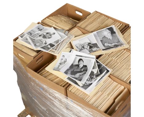 One pallet of archival press photography materials including gelatin silver prints or original vintage press photographic rep