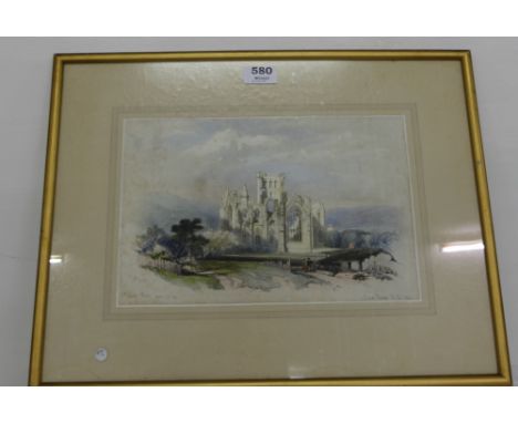 Lithograph – Melrose Abbey, after David Roberts R.A., 19”w