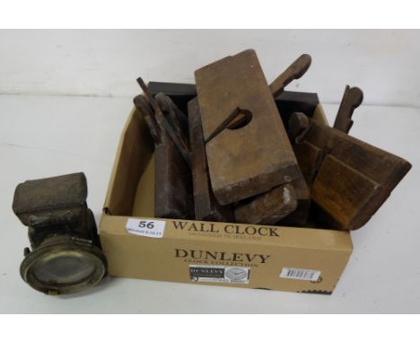 6 Carpenters Planes & an old carbide lamp