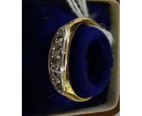 An 'antique' 18ct gold five stone diamond ring         11