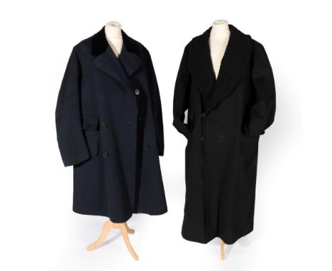 Late 19th Century Gentleman's Wool Coat with Astracan Collar, belonging to Lord Minto, former Viceroy of India with fur linin
