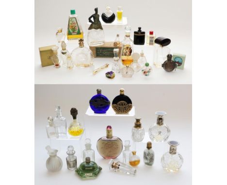 Group of Assorted Vintage Factice and Perfume Bottles, a mixture of advertising display dummy bottles, real fragrance and emp