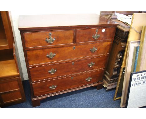 Possibly Georgian Two over Three chest of drawers.  Measures approx H:40 x W:40 x D:20 inches. In very good condition. One fo
