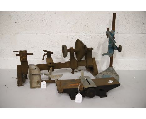 Mixed Lot to include various belt driven lathes and planing machine (ideal to go with stationary engines) plus a drill press 