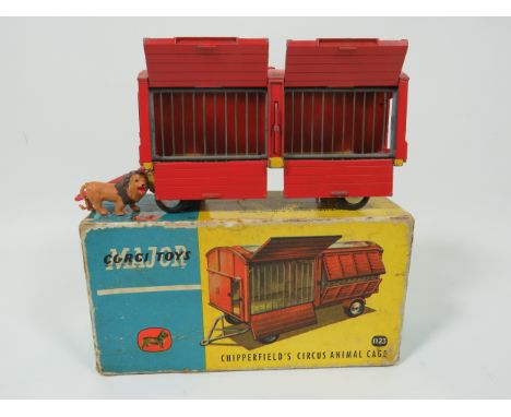 Vintage Original 1960's Corgi Die Cast model of a Chipperfield's Animal cage trailer, number 1123. Comes with Original box in