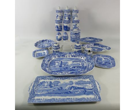 Spode Blue Room herb jars plus a selection of Spode blue Italian.