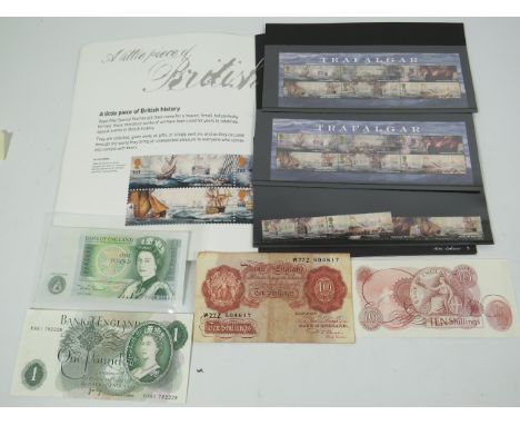 Mixed Lot to include Royal Mail Presentation pack of Mint Stamps issued to commemorate the Battle of Trafalgar together with 