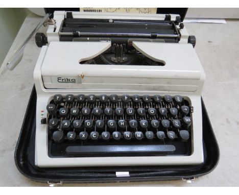 Erika portable typewriter which appears to be in working order. Comes with carry case. See photos. 