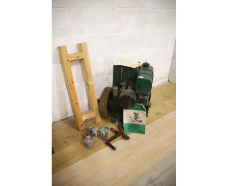 Lister 1-1062 Stationary 'D' type Engine restored with spares such as fuel filter, starting handle, various leaflets/Document